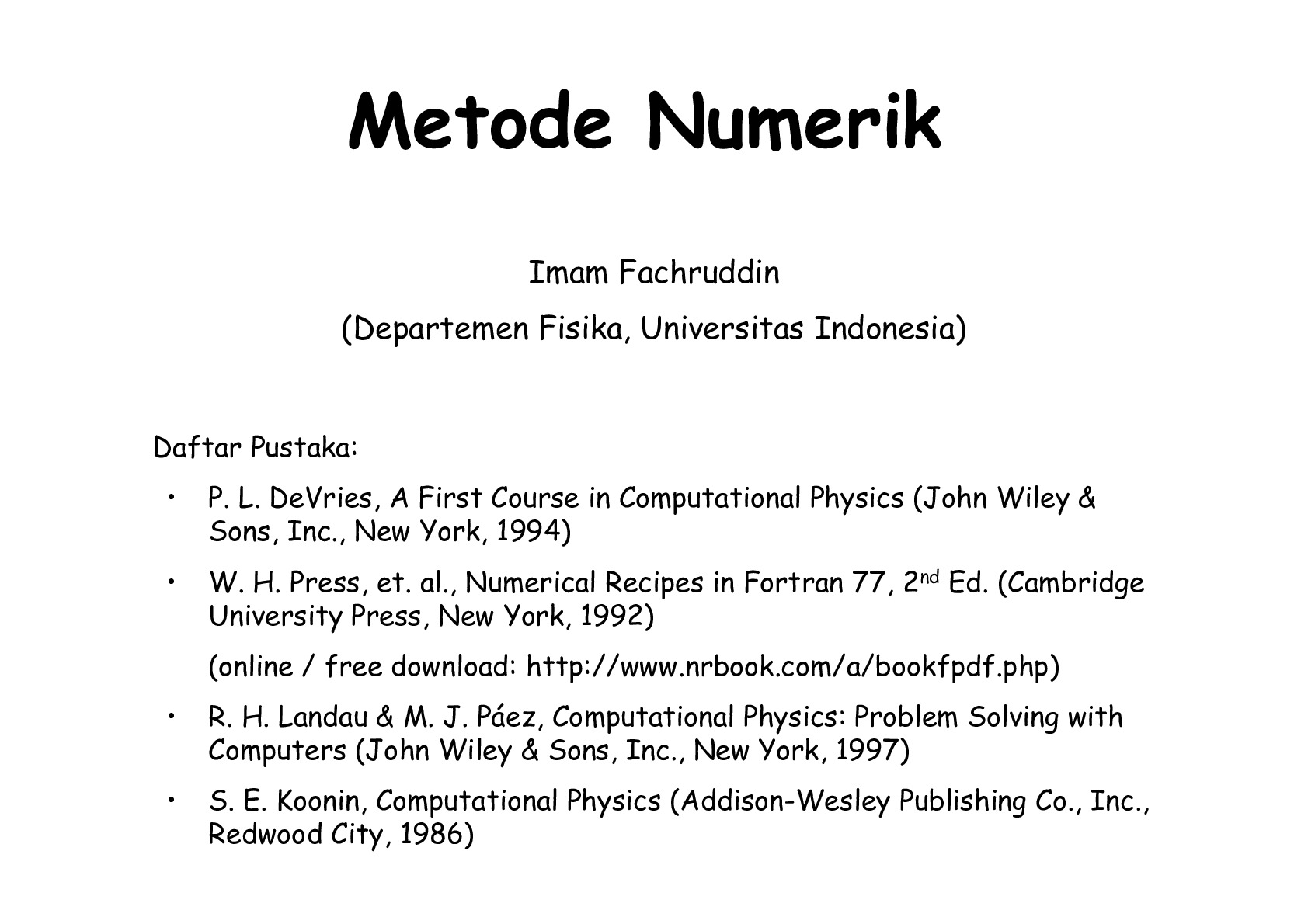 Metode Numerik