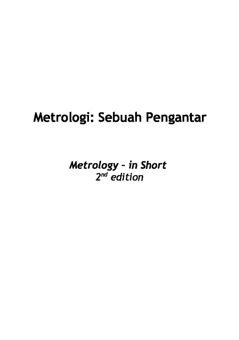 Metrologi  Sebuah Pengantar