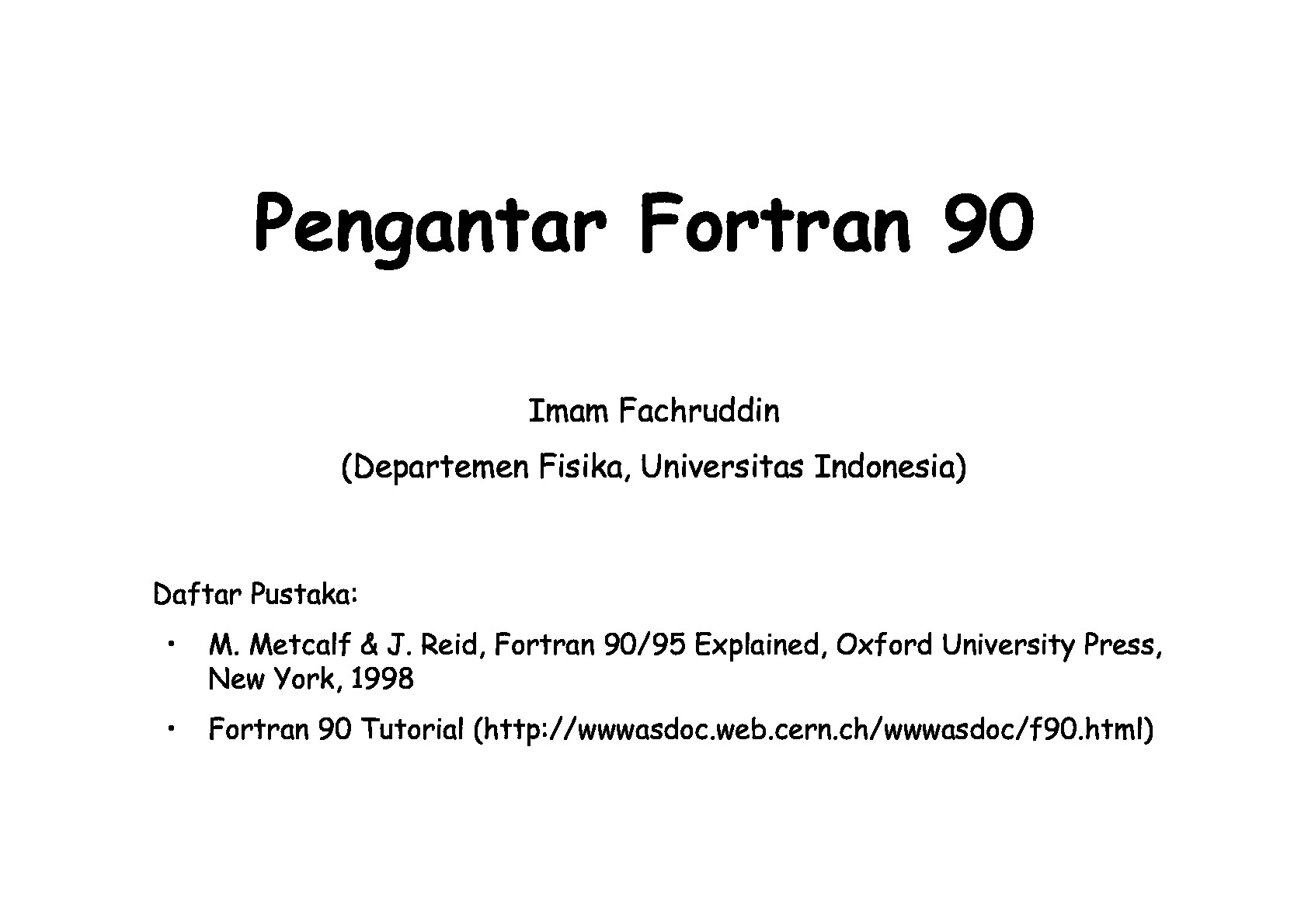 Pengantar Fortran 90