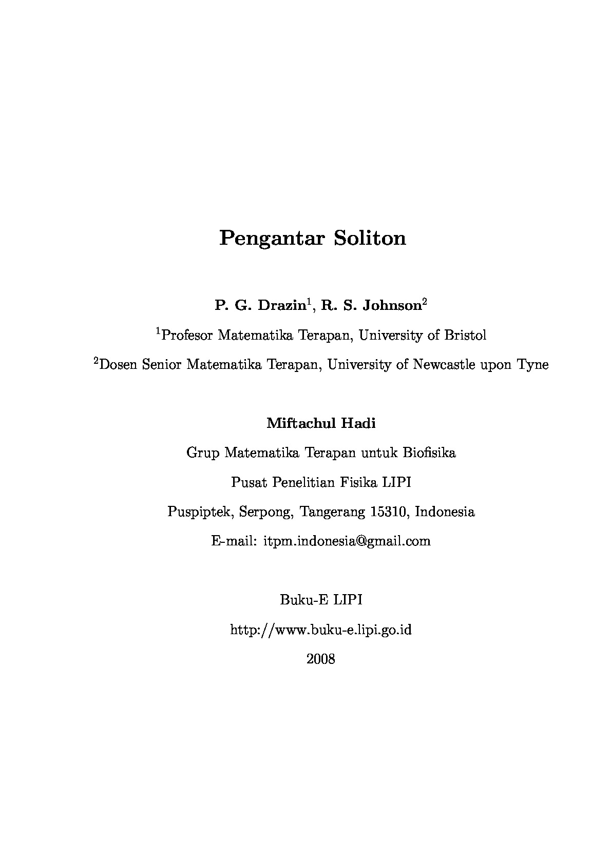 Pengantar Soliton