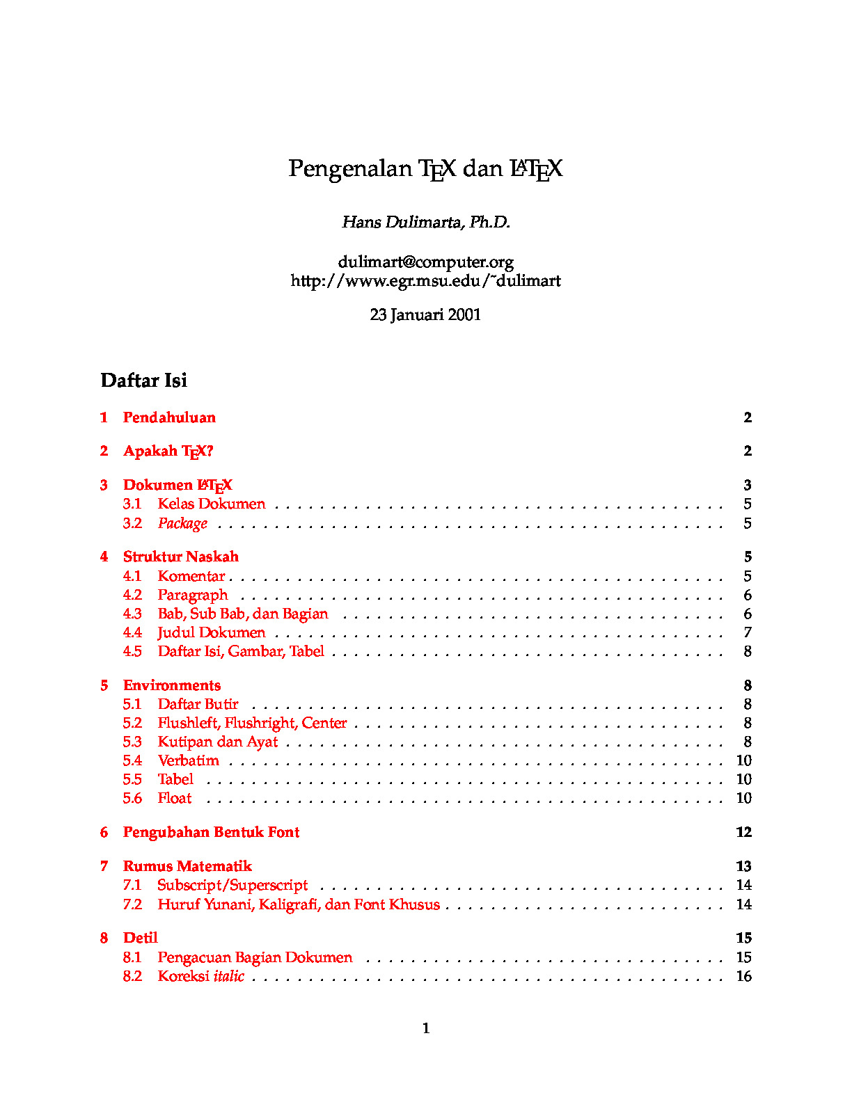 Pengenalan TEX Dan LATEX
