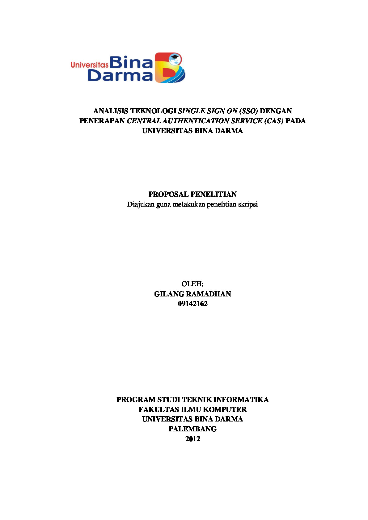 ANALISIS TEKNOLOGI SINGLE SIGN ON (SSO)