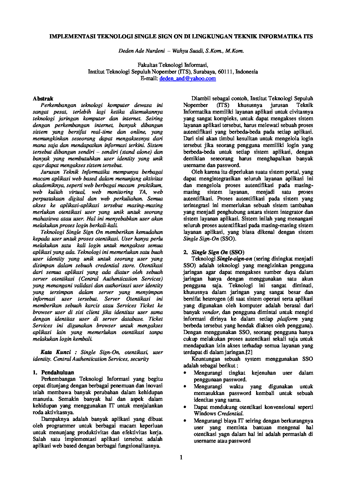 IMPLEMENTASI TEKNOLOGI SINGLE SIGN ON