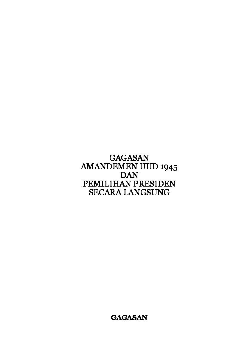 Amandemen UUD 1945 Dan PP Secara Langsung