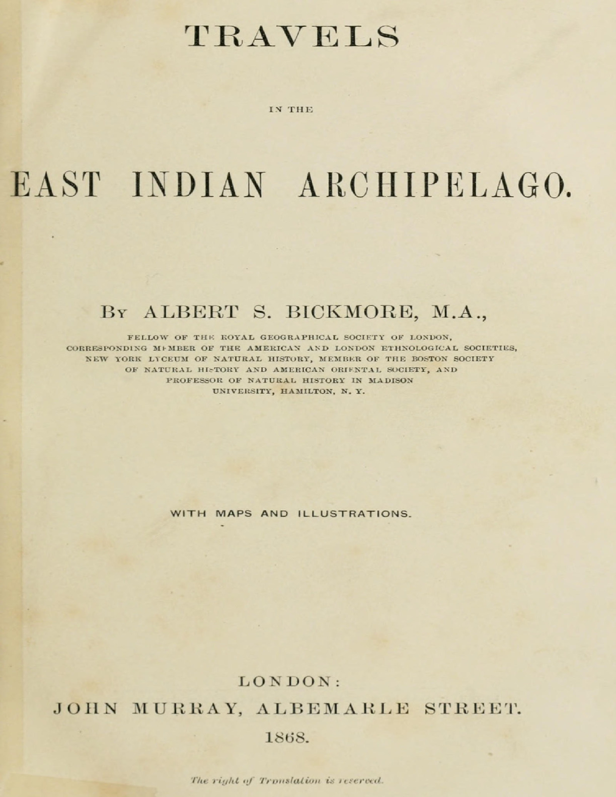 Travels In The East Indian Archipelago