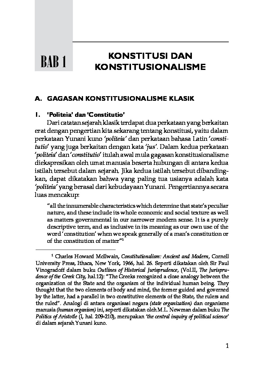 Konstitusi Dan Konstitusionalisme
